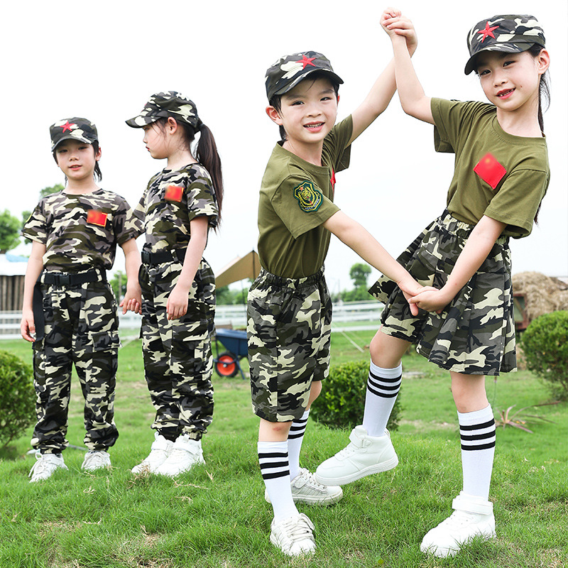 Military Training Children's Camouflage Summer Camp Students Teenagers Middle School Primary School Students High School Sports Suit Combat Uniform Group