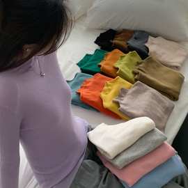 上海单农旗舰店/半高领羊毛打底衫女秋冬套头长袖内搭显瘦针织羊