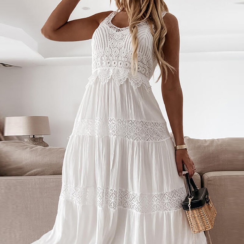 Nuevo vestido de encaje de estilo europeo y americano con abertura y cintura alta para primavera y otoño 2026, elegante vestido tipo slip para el día a día. image 3