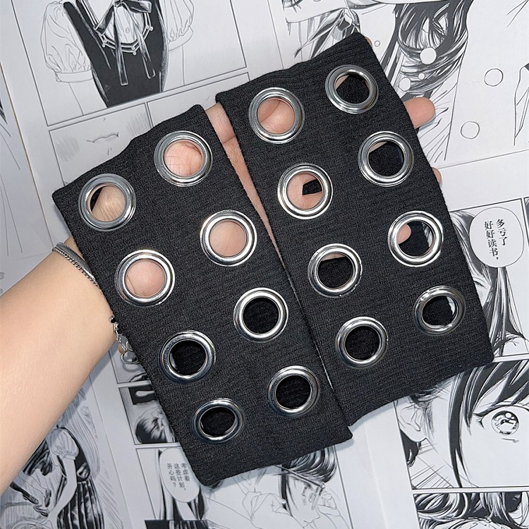 Grupo de chicas Punk Metal Circle Elástico Correa para el cabello coreana ins Dulce y fresco de ala ancha Elástico retro Accesorios para el cabello Li Cailin Mismo estilo