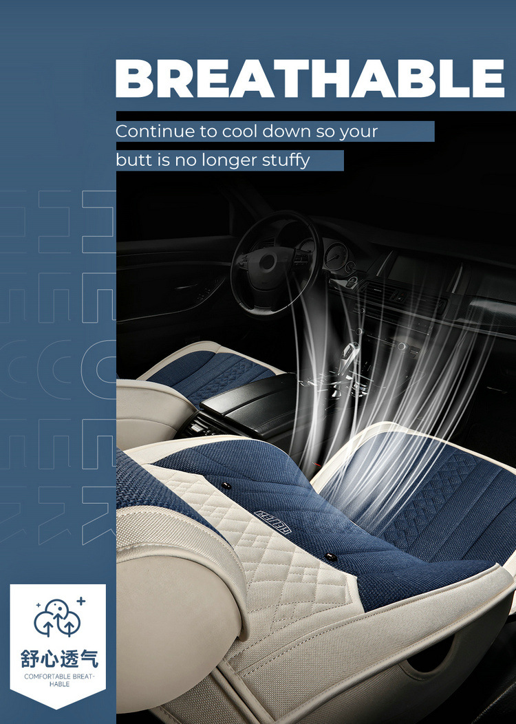 2025 Linen Car Cushion Four Seasons Universal Comfortable Breathable Fully Enclosed Fabric Seat Cover New Five-Seat Special