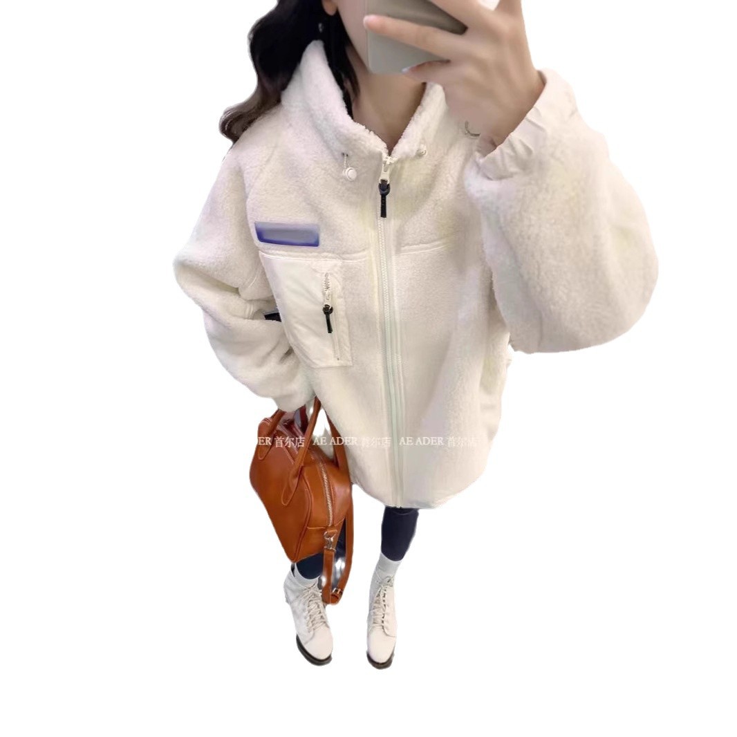지모 재고 아데르 양모 재킷 한국식 루즈 유니섹스 양면 양모 재킷