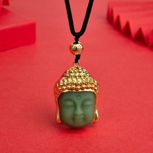 沙金饰品水晶佛牌平安扣释迦牟尼吊坠单坠雕刻道家如来佛项坠批发