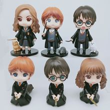 6款Q版哈利波特手办骑扫把魔法师赫敏罗恩公仔盲盒娃娃机玩具摆件