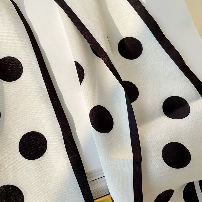 Nuevo estilo coreano Delgado estrecho largo bufanda de las mujeres de todos los partidos de moda artificial seda oblicua lunka Dot profesional bufanda de seda