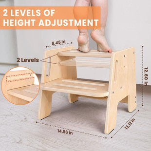 Wooden Children's Stool Climbing Learning Tower Home Washing Foot Stool Kitchen Standing Bathroom Solid Wood Toilet Stool