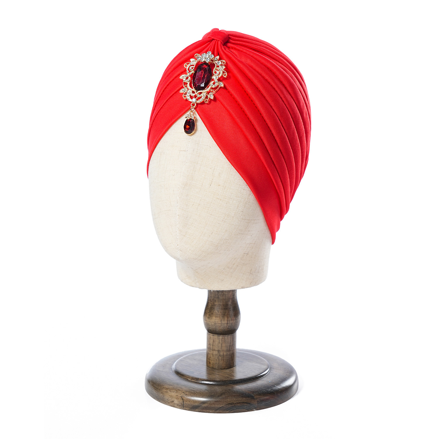 Muslim hat Alloy hanging diamond accessories Ruffled Indian Hat Solid color ethnic baotu hat Bohemian vintage hat_voghion.com