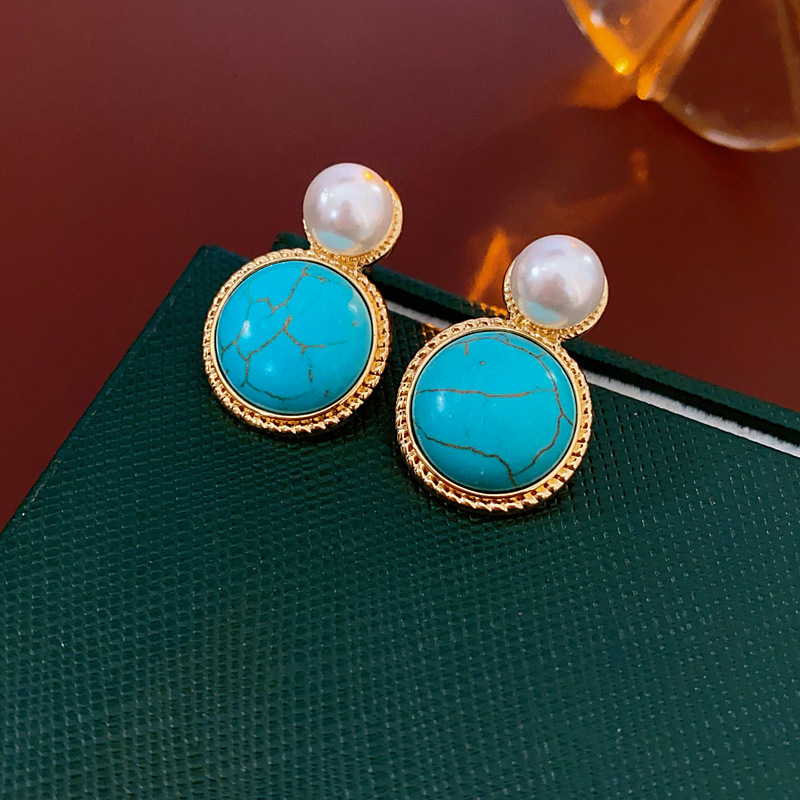 Medieval vintage aguja de plata colchones de perlas redondas de encaje retro lujo ligero conjunto de joyería de alta calidad