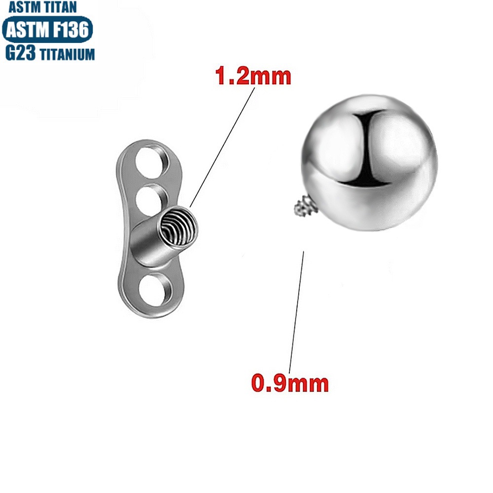 16G labret stud size and finish detail