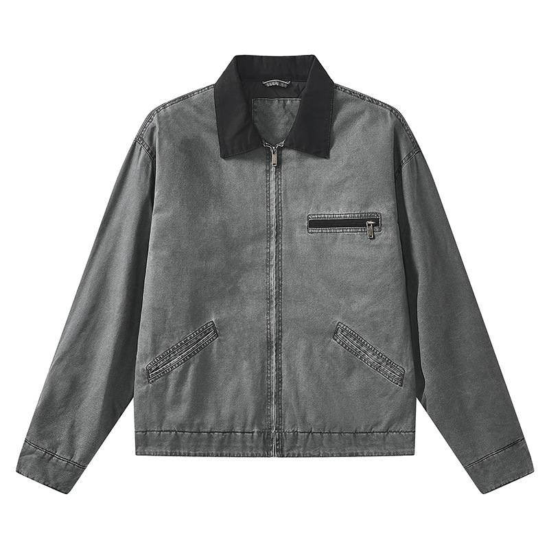 Cross-Border 2026 New Men's Casual Jacket with Lapel, American Retro Style, Loose Fit, Stylish, Trendy, Fashionable, Versatile Outerwear