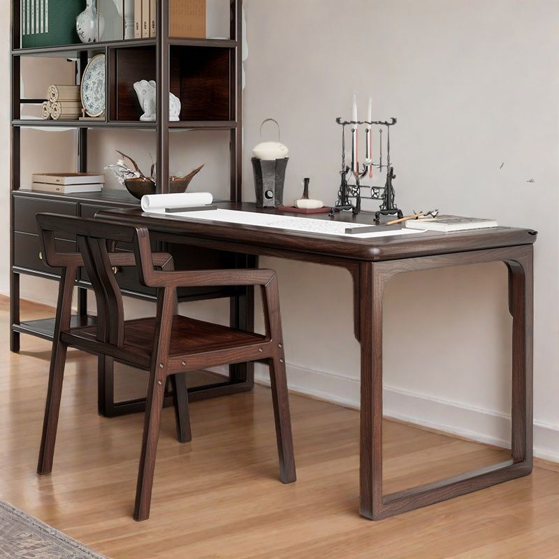 New Chinese-Style Solid Wood Calligraphy Table, Simple Writing Desk for Living Room, Study Desk, Antique-Style Painting and Calligraphy Table, Home Office Desk