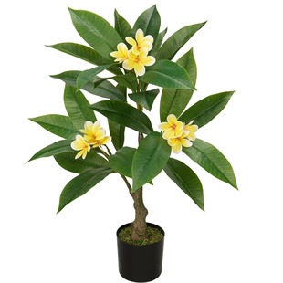 Beautiful Artificial Frangipani Fake Flowers 3D Printing Garden Forest Home Decoration Wedding Living Room Landscaping Green Plant Decoration