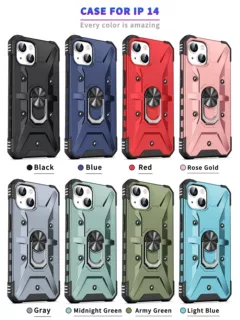 跨境适用苹果iPhone14 6.1问界带指环防摔手机壳车载支架源头厂家