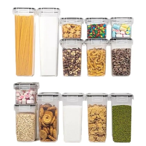 Kitchen airtight PP preservation box five-grain storage container transparent plastic preservation box refrigerator food can