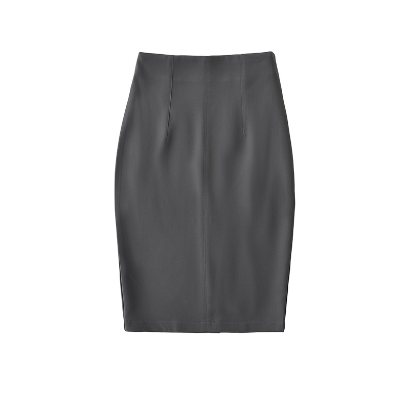 K New Versatile Spicy Girl With Hip Hugging Skirt, Slimming And High Waisted One Step Skirt, Mid To Long Style, Temperament Split Suit Skirt_ecoleips.com