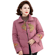 棉衣冬装新款妈妈装羽绒棉短款中老年国风80岁老人奶奶外套女棉袄
