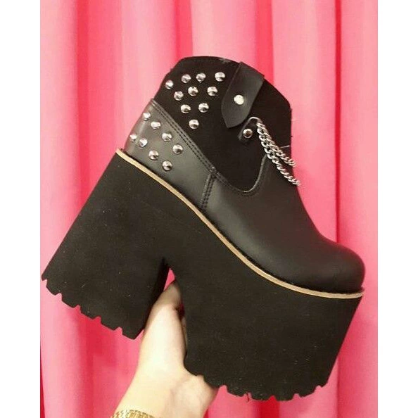 Туфли из кекса на толстой подошве Lolita Punk Dark Cosplay Lolita Shoes Boots