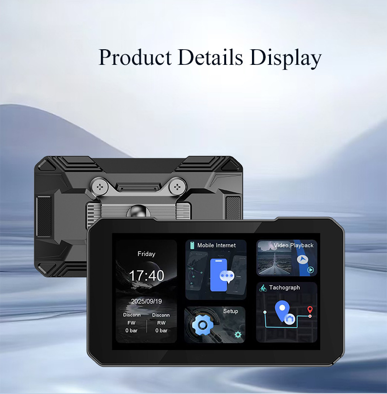 Motorcycle Smart Navigation System CarPlay/Android Auto Wireless Screen Mirroring Dash Cam Waterproof