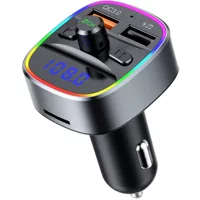 T25Q автомобильный mp3-плеер Bluetooth FM-передатчик QC3.0 быстрая зарядка красочный атмосферный свет автомобильный Bluetooth громкой связи