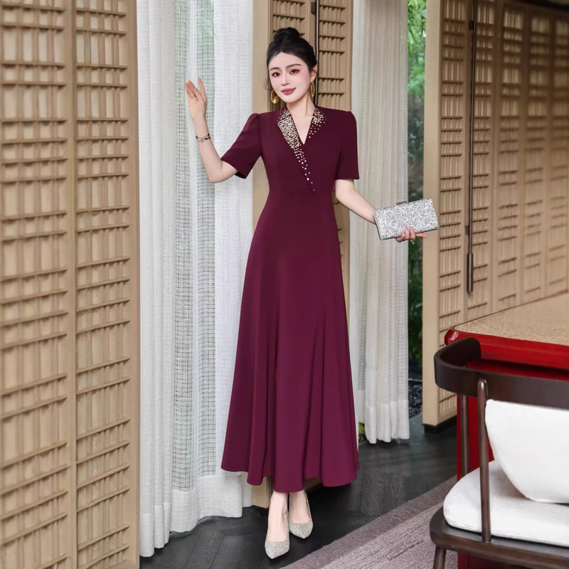 Wholesale Beaded Elegant High-End Wedding Mother-Of-The-Bride Dresses for Formal Occasions