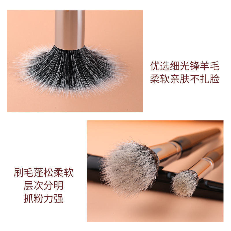 Colorful Blush Brush cepillo de maquillaje multifuncional fibra de pelo maquillaje claro de doble capa de cabeza plana de un solo cepillo de maquillaje principiante