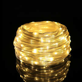 皮线彩灯串满天星装饰灯户外庭院工程防水低压绕树灯太阳能变色灯