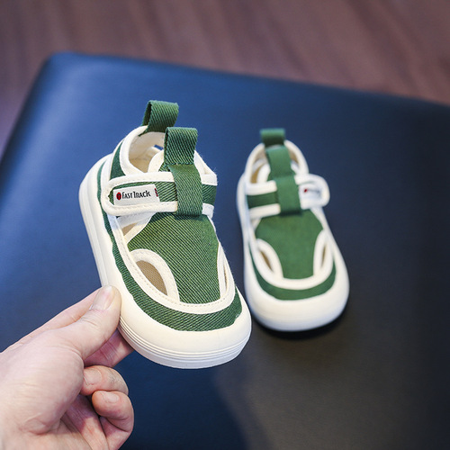 Spring and summer children's sandals, small and medium-sized children's canvas shoes, baby shoes, boys' toddler shoes, Korean style lightweight girls' bread trendy shoes