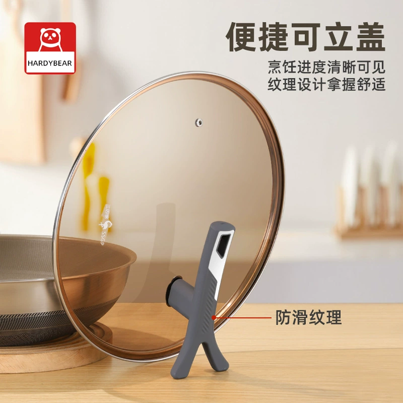 Three-layer steel wok 316 non-stick pot household commercial flat bottom steaming soup pot induction cooker gas stove frying pan wholesale