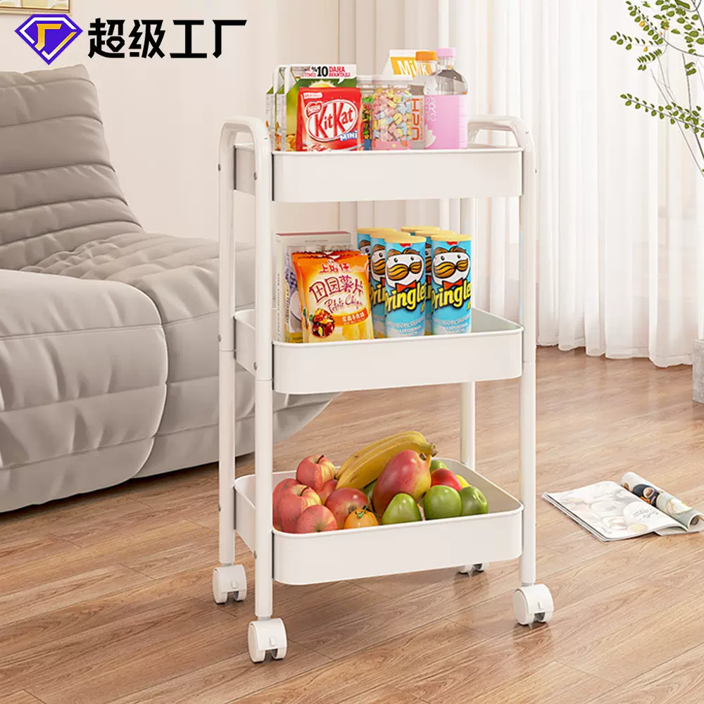 新款家用小推车置物架浴室客厅零食收纳架卧室厨房果蔬多层收纳架
