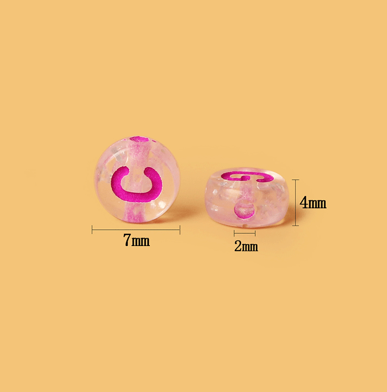 Hole 2~2.9mm Hole Size Acrylic Material 7*4mm Hole 2~2.9mm Arylic Letter DIY Jewelry Accessories Beads