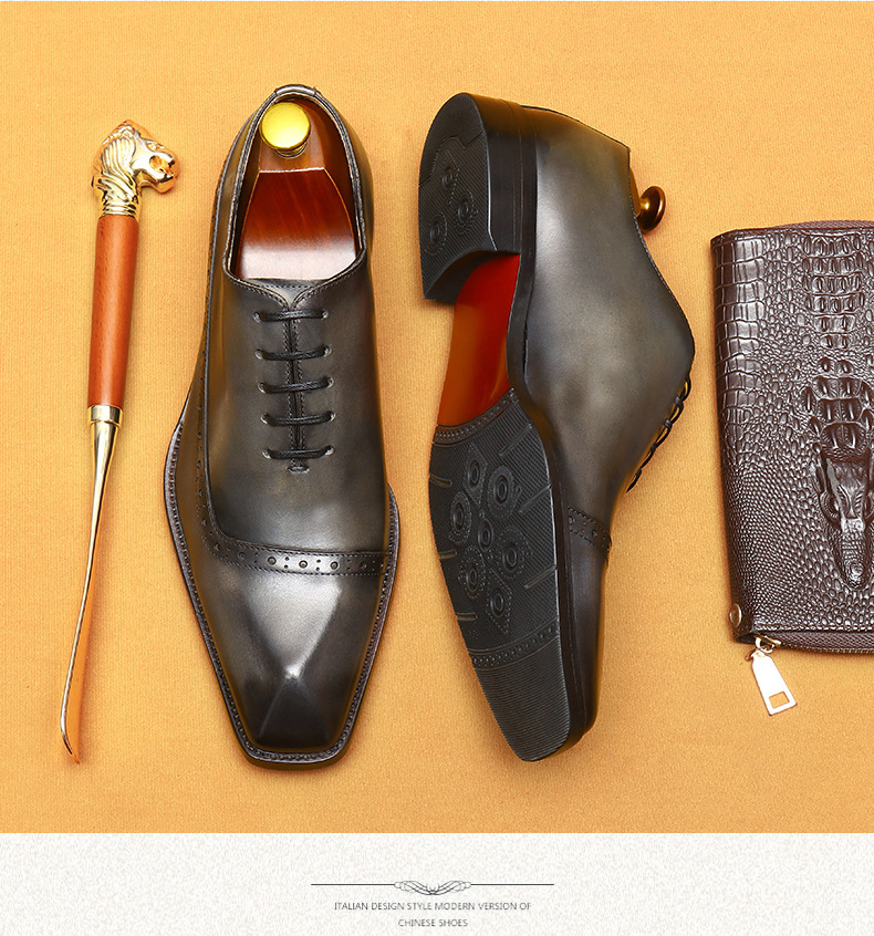 Cross-border E-Commerce Foreign Trade Leather Shoes men's Leather British Brock Carved Business Dress Oxford Shoes men shoe_vogvips.com