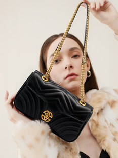 Leather bag with diamond pattern, cowhide, high-quality style, genuine leather, chain bag