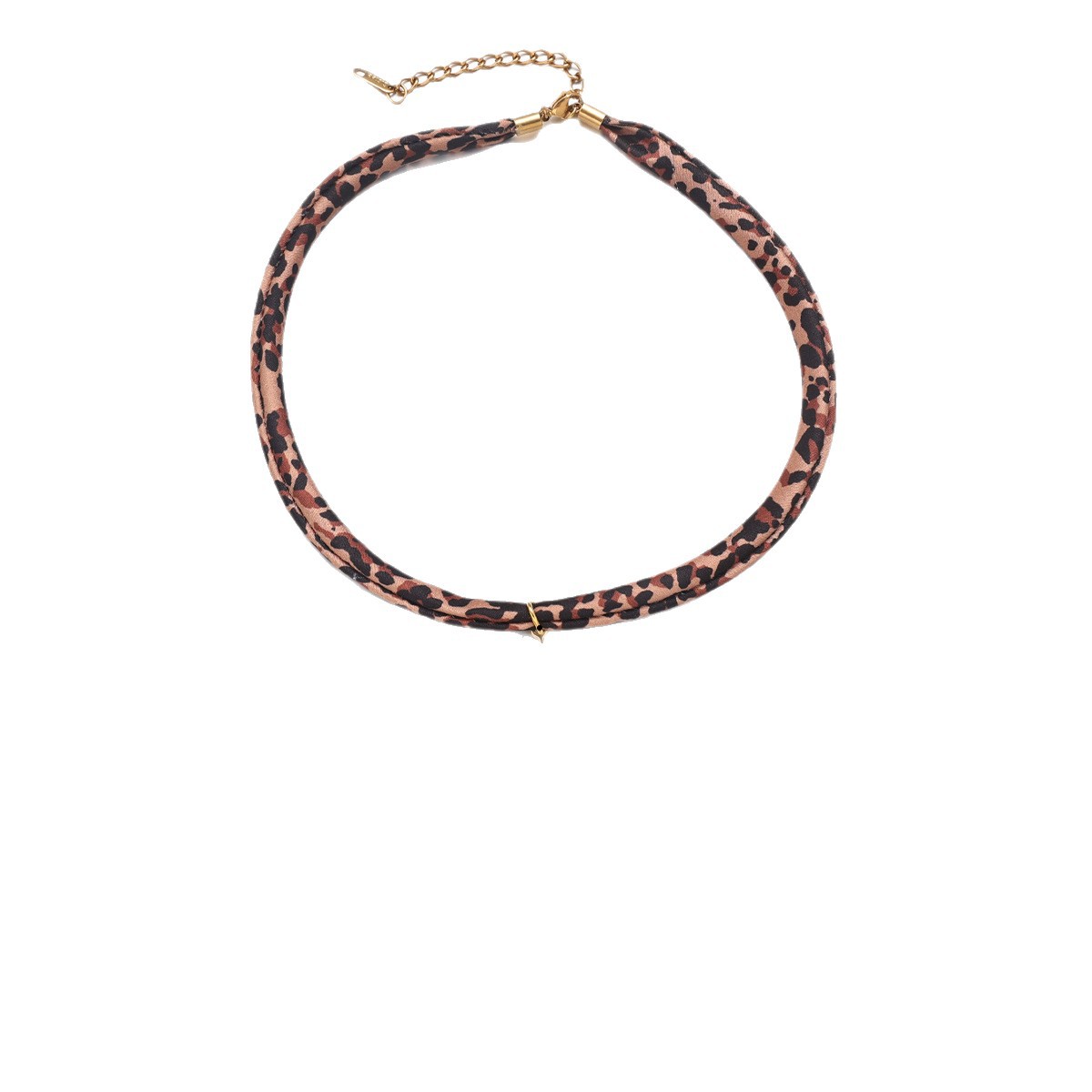 Tiana Europa y América collar de acero inoxidable dulce y fresco estilo de galía de galera variedad bufandas de seda de leopardo collar de acero de titanio joyería de venta caliente transfronteriza image 6