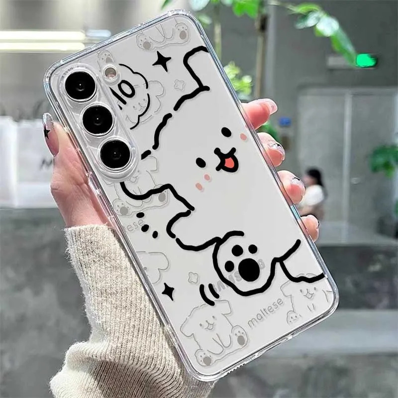 Line Drawing Puppy Suitable for Samsung S22 Ultra Phone Case S25+ Transparent S24 Creative S23 Unisex S21+/S26 Line Drawing Puppy Suitable for Samsung S22 Ultra Phone Case S25+ Transparent S24 Creative S23 Unisex S21+/S26