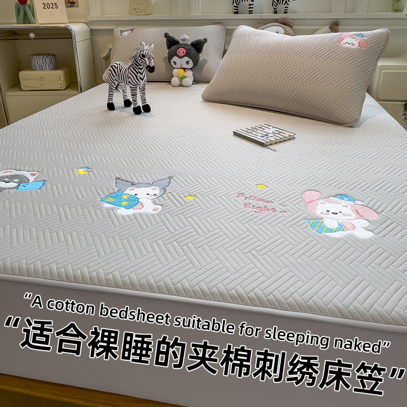 Cama de algodón de clase A 2025 nueva cubierta de cama general de cuatro estaciones todo incluido cubierta protectora de colchón grueso cubierta de sábanas cubierta de cama