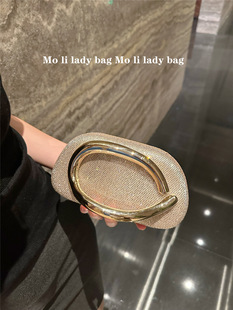 High luxury hot diamond shiny rhinestone retro high-end metal decorative handbag new style banquet clutch bag women
