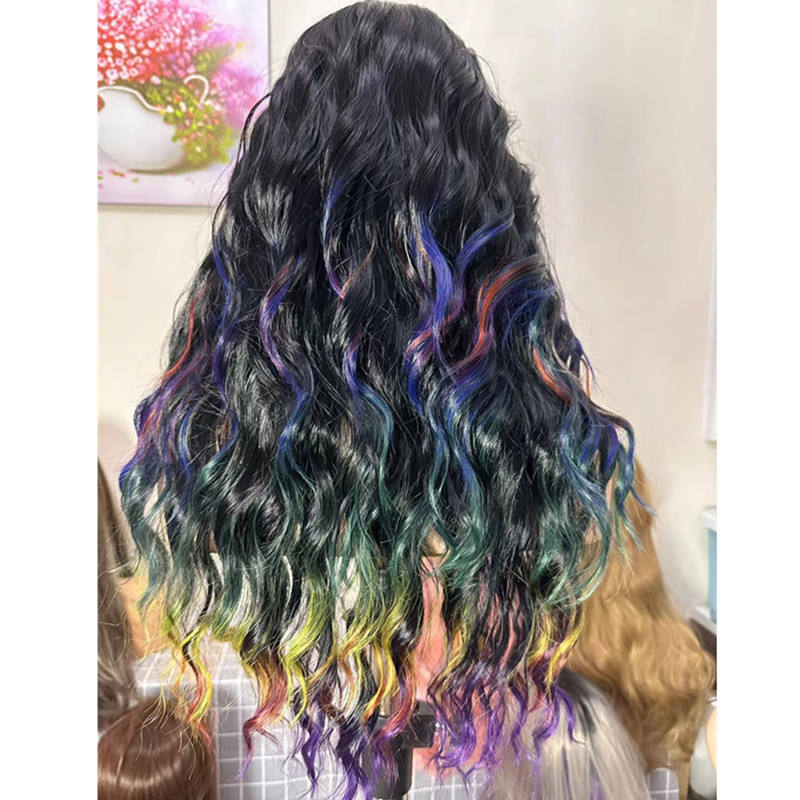Colorful Lace Front Wig, Long Layered Bright Lavender Wig, Cosplay