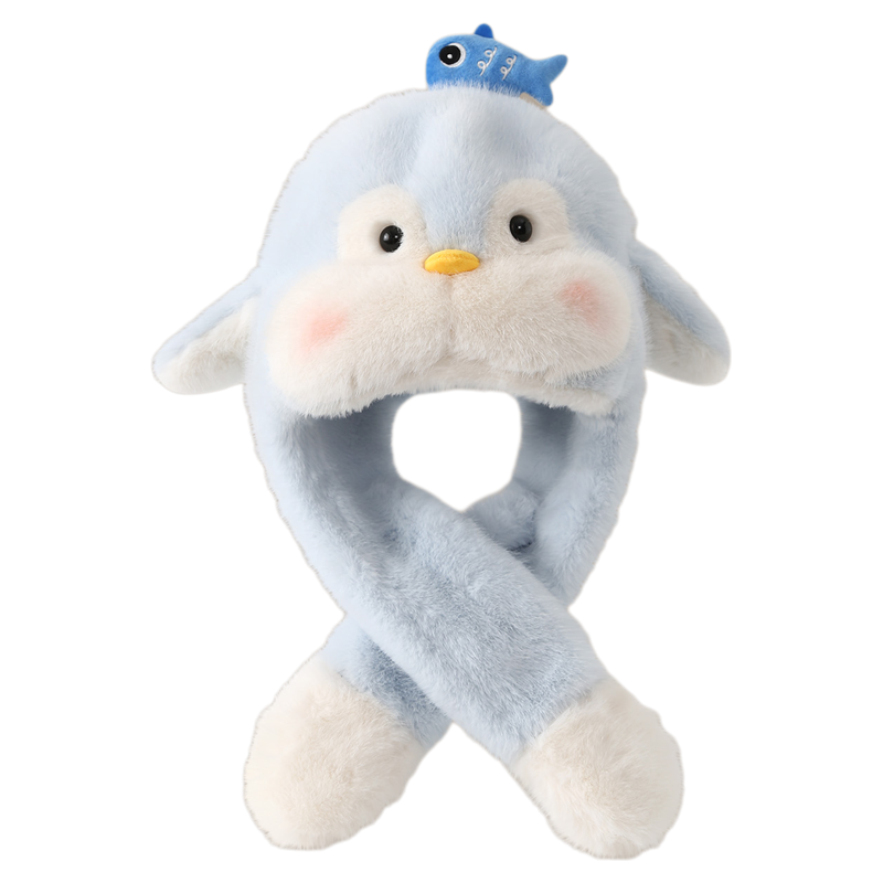 Sombrero y bufandas para niños, un conjunto de dos piezas de orejas para bebés de otoño y invierno, sombrero de peluche caliente y grueso. image 5