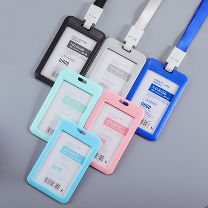 优和6056工作牌证件卡套 工作证学生门禁胸牌挂绳工牌卡套可印刷