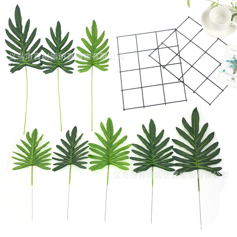 Cross-border simulation spring taro leaf wholesale brush hand Leaf Fairy taro leaf interior decoration photography props wedding plant fake leaves