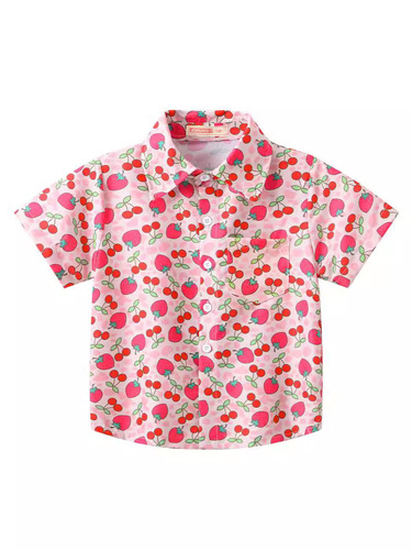 Summer Women's Children's Casual Fashion Multi-color Printed Thin Short-sleeve Shirts Wholesale