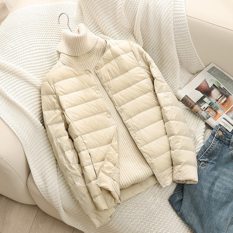 Lightweight down Jacket for Women, Short Style, 2025 Autumn and Winter New Model, V-Neck, Round Neck, Long Sleeves, White Duck Down, Lightweight, Plus Size Coat Lightweight down Jacket for Women, Short Style, 2025 Autumn and Winter New Model, V-Neck, Round Neck, Long Sleeves, White Duck Down, Lightweight, Plus Size Coat