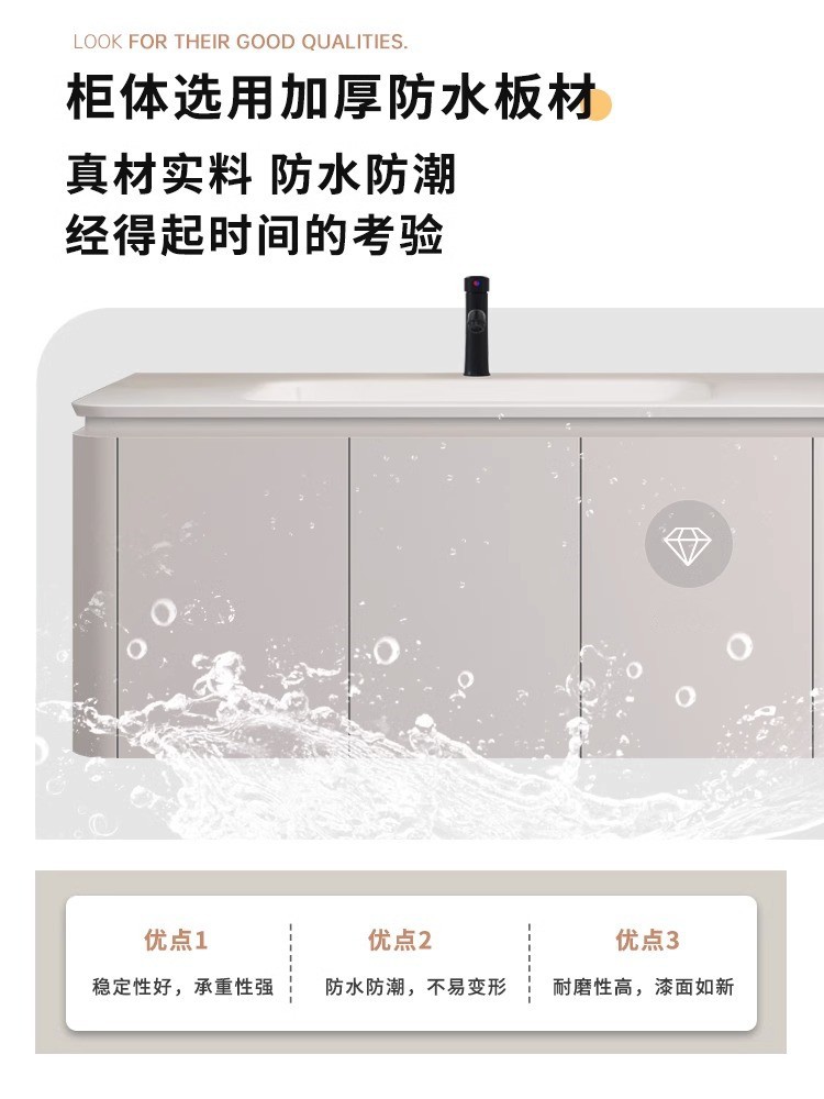 Espacio de aluminio cuarto de baño combinación integrado cerámica lavabo baño lavabo lavado lavabo elegante gabinete espejo gabinete inteligente