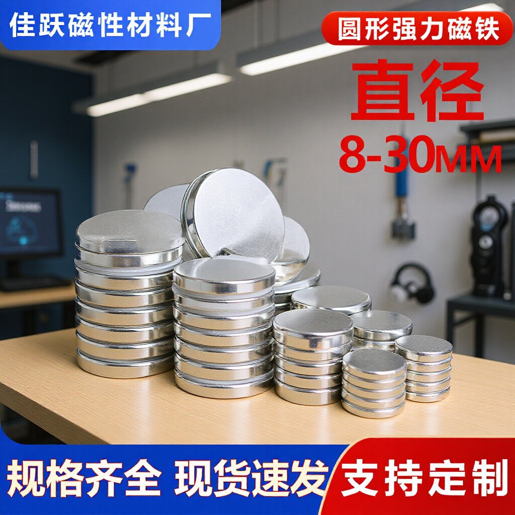厂家直供批发N35-52强力圆形磁铁冰箱贴钕铁硼钕铁硼强力磁铁定制