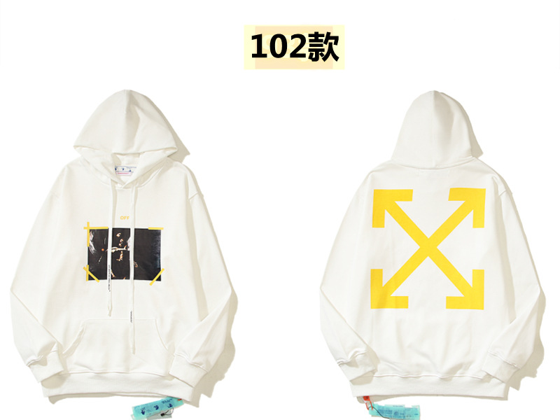 Marca de moda offwhite graffiti religioso pintura al óleo impresión de flecha hombre y mujer suelta OW pareja alta calle hoodie abrigo
