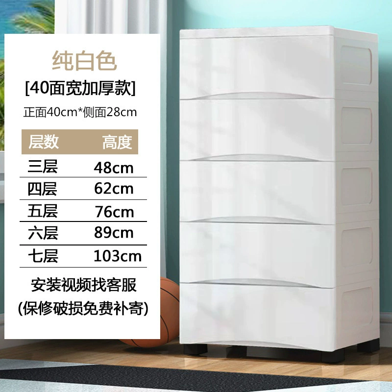 Plastic Storage Cabinet — Thickened Multi-Layer Drawer Organizer, Various Widths 20–78 cm