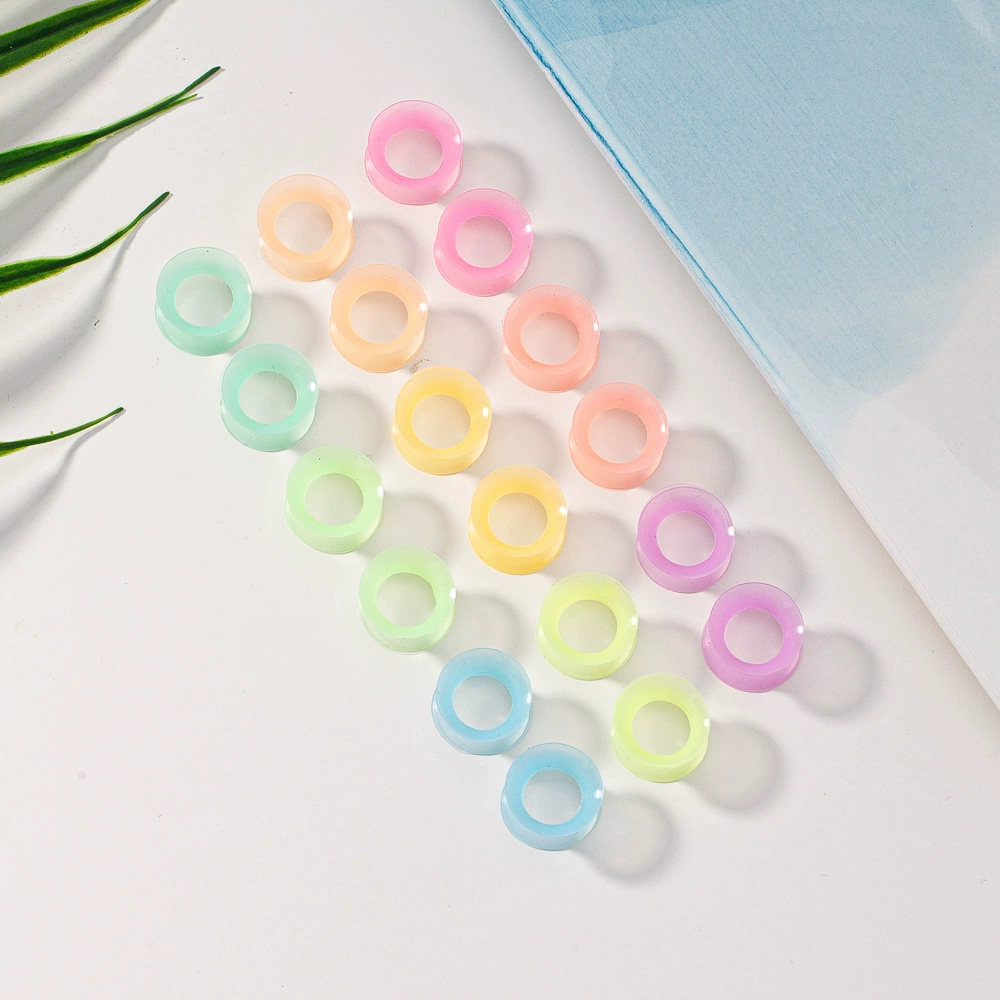 Силиконовые расширители для ушей Amazon AliExpress, 9 мм, ультратонкие, светящиеся, конфетных цветов, для пирсинга ушей и украшения ушной раковины