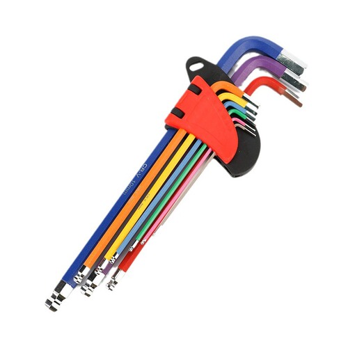 Colored hexagonal wrench, hexagonal wrench set, hexagonal 6-corner screwdriver tool, hexagonal ball head combination