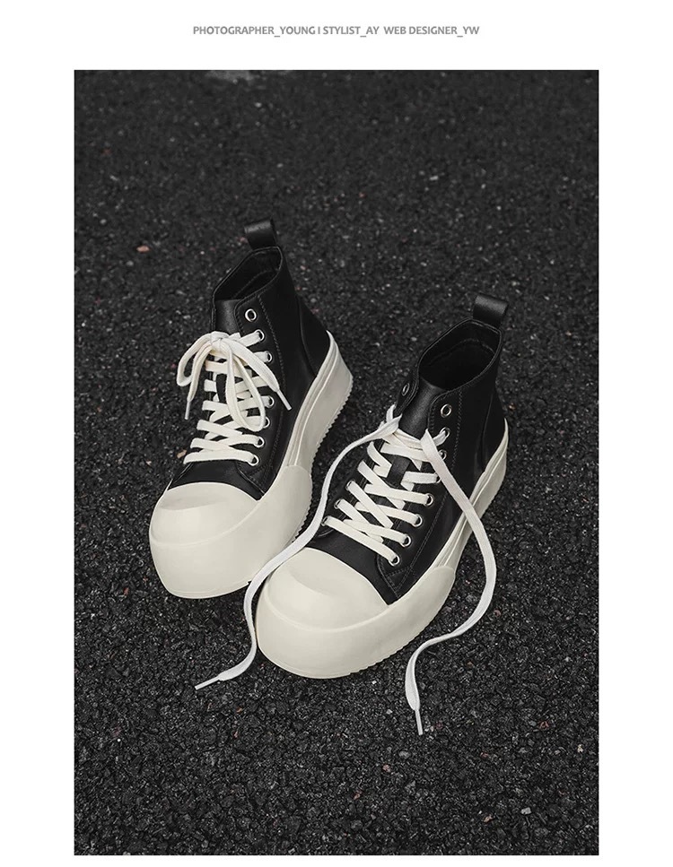 Baskets ShoeVault Big Toe décontractées, style américain urbain, semelle épaisse rehaussante, derby pour homme, collection 2025, polyvalentes et idéales pour les trajets quotidiens._voghion.com