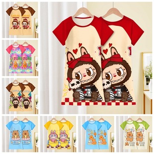 Girls' Nightgown Summer Thin 2025 New Children's Girls' Pajamas Short-sleeved Big Children's Southeast Asian Home Clothes Outer Wear
